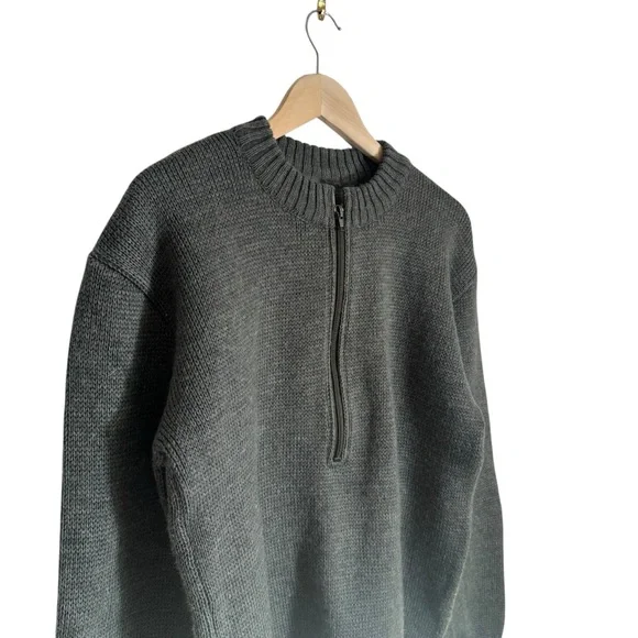 Vintage Swiss Army Wool Sweater Pullover Jumper Half-Zip 90s Genuine Size 48 - Picture 2 of 6